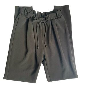 Charlotte Russe Black Scrunched Tie Waist Business Casual Pants Women's Size XS